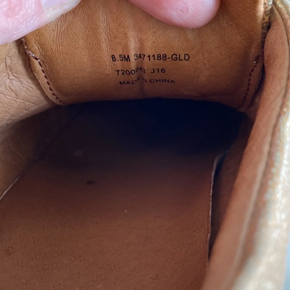 Frye Ivy lace up low top rose gold leather shoes sneakers Sz 8.5